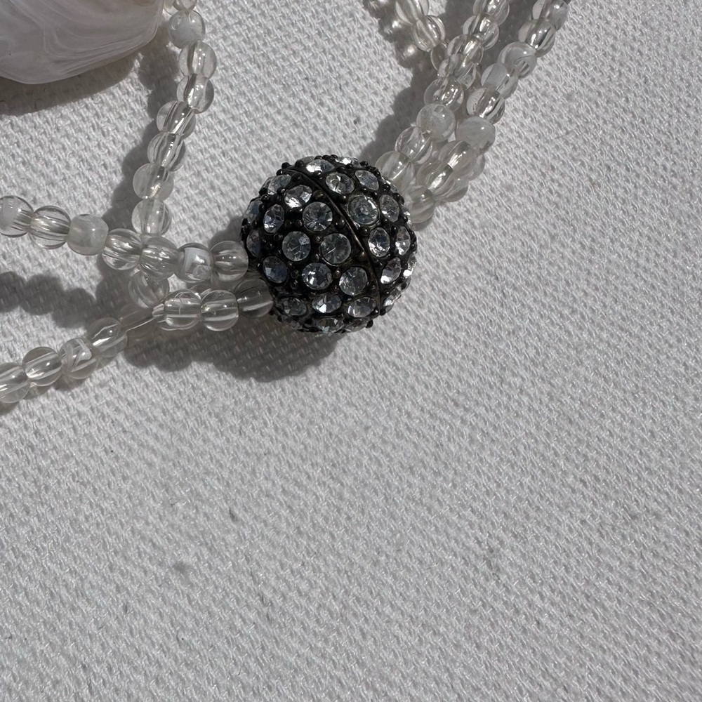 Cream and Brown Layered Beaded Necklace - Picture 7 of 10